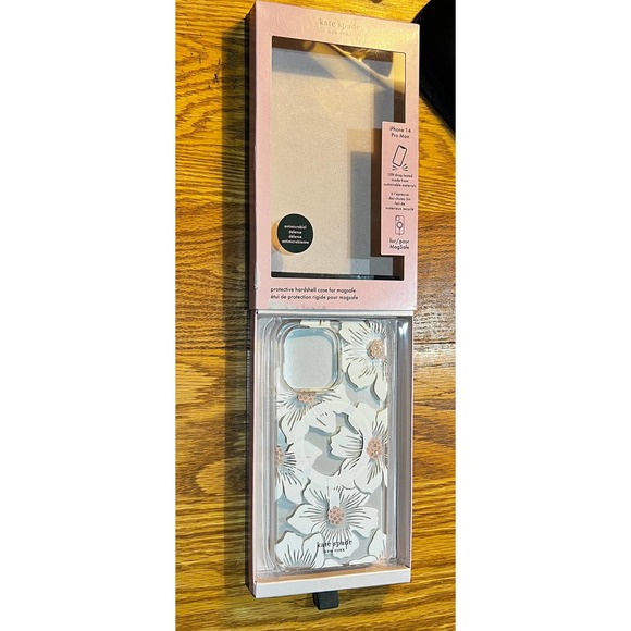 Kate Spade New York Protective Case iPhone 14 ProMax Floral Pink Rhinestone NEW - Picture 2 of 7